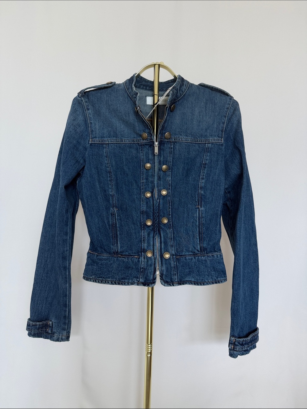 Zara Dark Blue Military-Style Denim Jacket